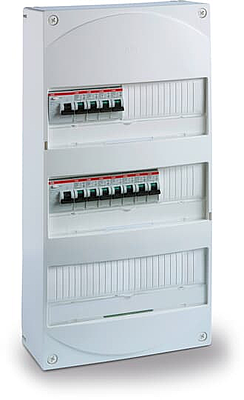 TABPC2RAUTO Tableau électrique Précâblé 3 Rangées 2xID63A -11 Disj. 4.5kA Auto