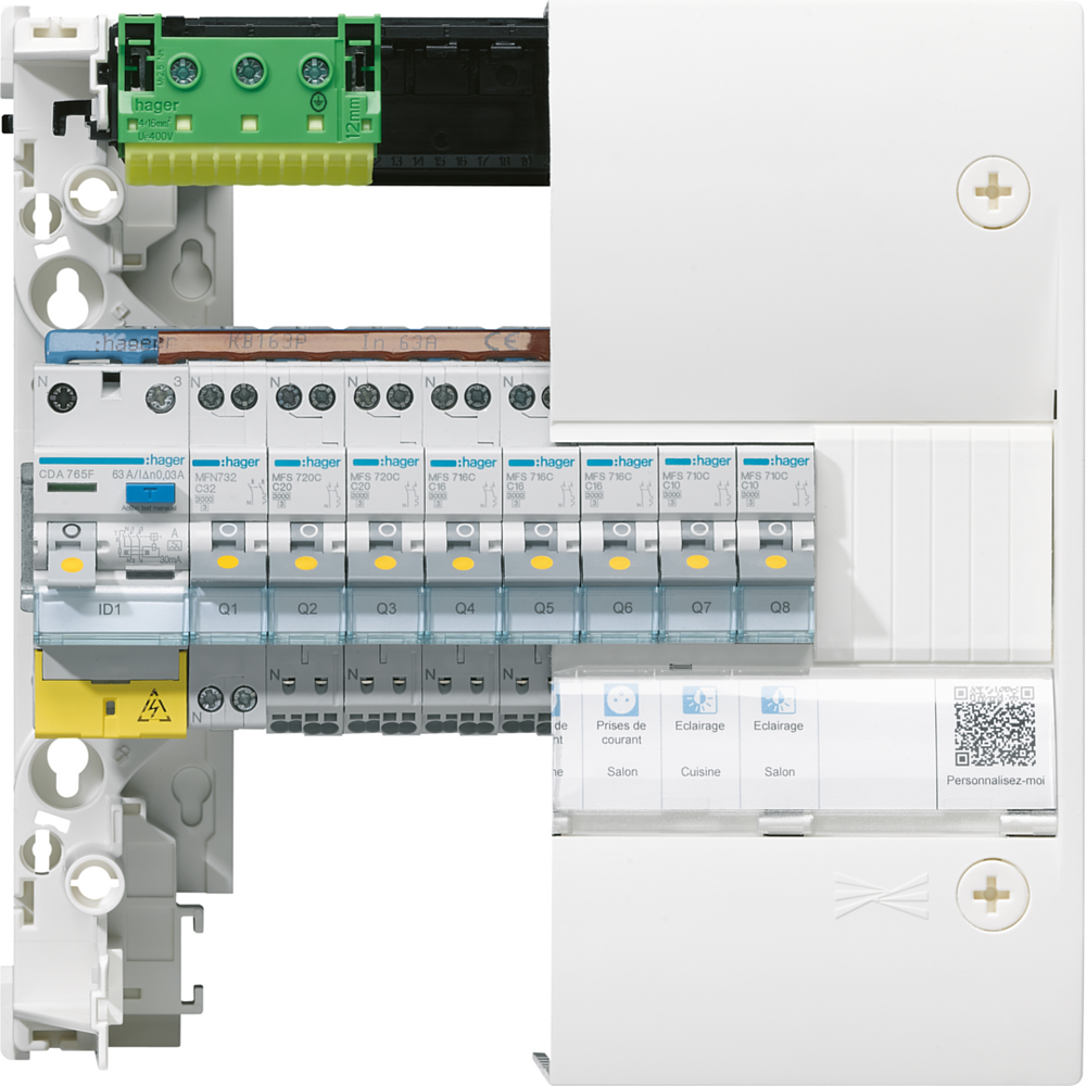 Tableau électrique gamma+ 13, 1 rangées, 13 M, Quickfix
