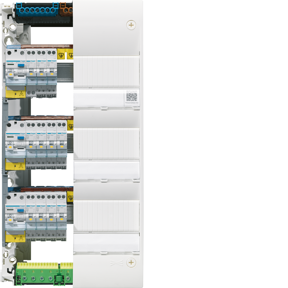 Tableau électrique gamma+ 18, 3 rangées, 18 Modules, Quickfix
