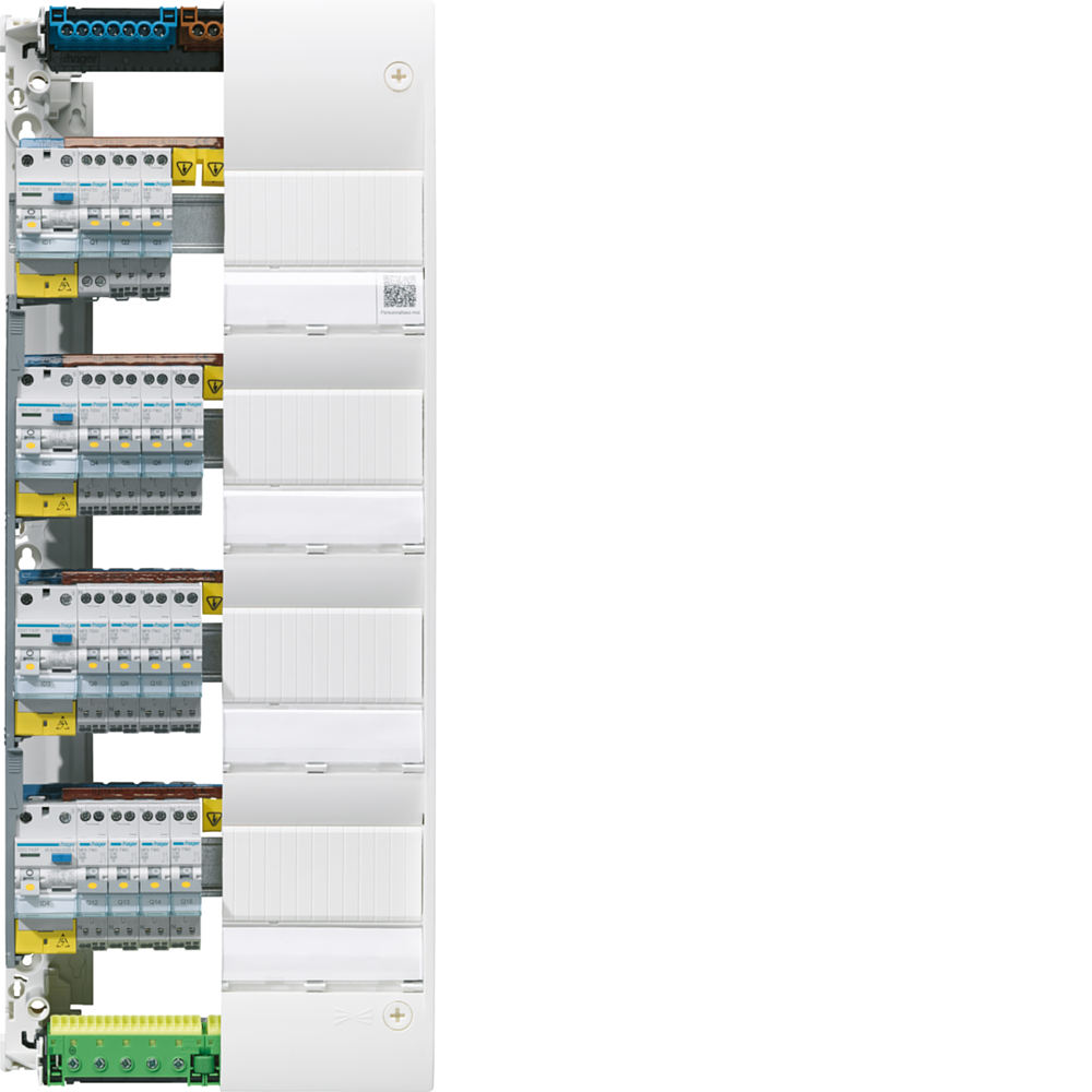 Tableau électrique gamma+ 18, 4 rangées, 18 Modules, Quickfix